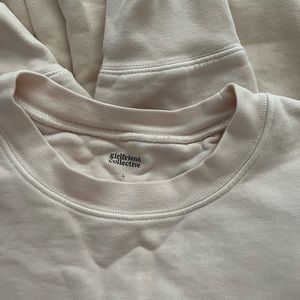 Cream Feather Girlfriend Collective Cropped Crewneck Sweatshirt & Sweatpants Set